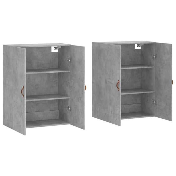 Dulap cu montaj pe perete, 2 buc, gri beton, 69,5x34x90 cm - WALTI WALTI
