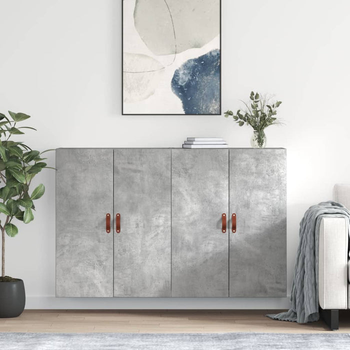 Dulap cu montaj pe perete, 2 buc, gri beton, 69,5x34x90 cm - WALTI WALTI