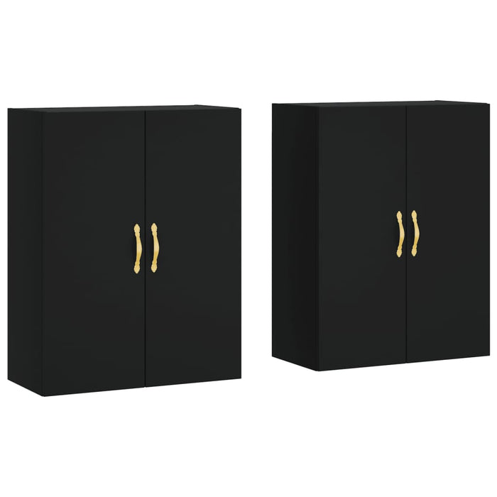 Dulapuri cu montaj pe perete, 2 buc, negru, 69,5x34x90 cm WALTI