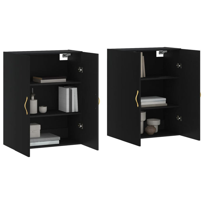 Dulapuri cu montaj pe perete, 2 buc, negru, 69,5x34x90 cm WALTI