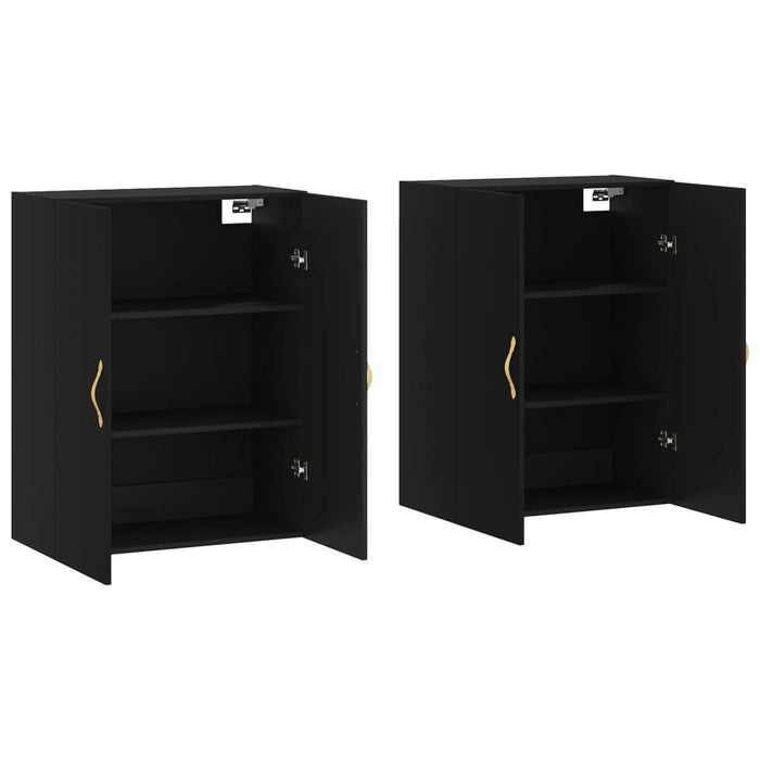 Dulapuri cu montaj pe perete, 2 buc, negru, 69,5x34x90 cm WALTI