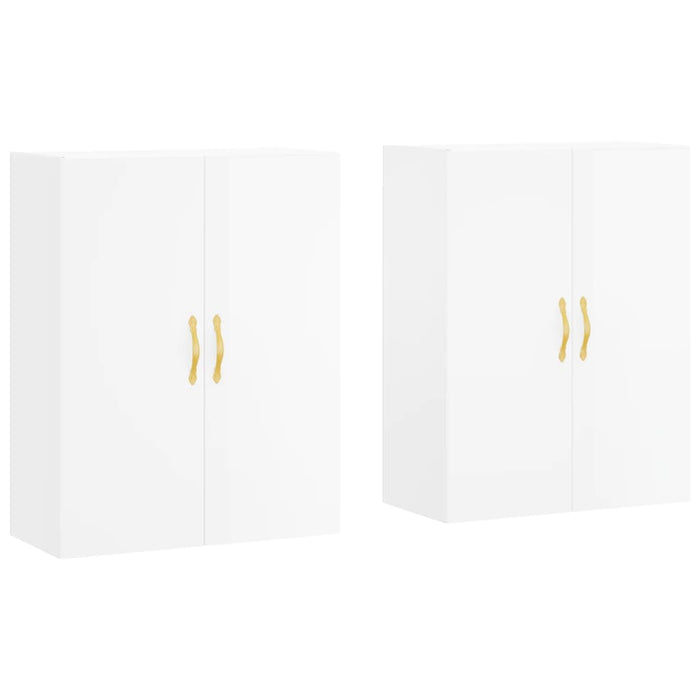 Dulapuri montaj pe perete, 2 buc, alb extralucios, 69,5x34x90cm WALTI