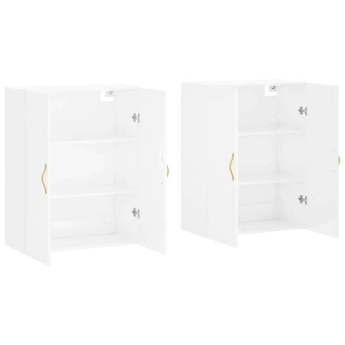 Dulapuri montaj pe perete, 2 buc, alb extralucios, 69,5x34x90cm WALTI