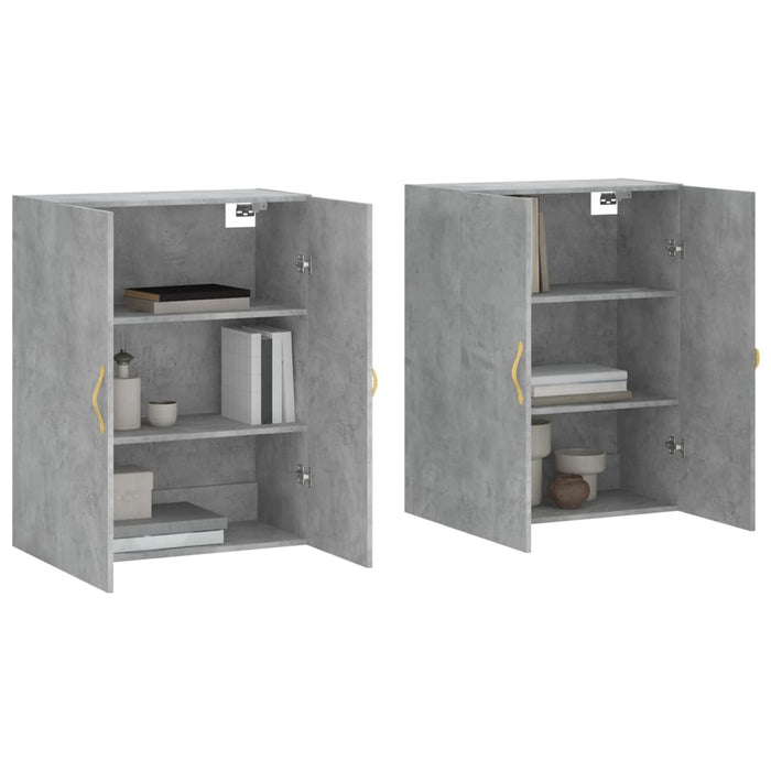 Dulap cu montaj pe perete, 2 buc, gri beton, 69,5x34x90 cm WALTI