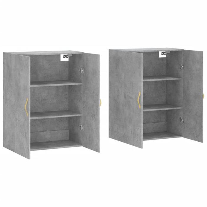 Dulap cu montaj pe perete, 2 buc, gri beton, 69,5x34x90 cm WALTI