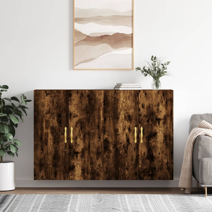 Dulapuri montate pe perete, 2 buc, stejar afumat, 69,5x34x90 cm - WALTI WALTI