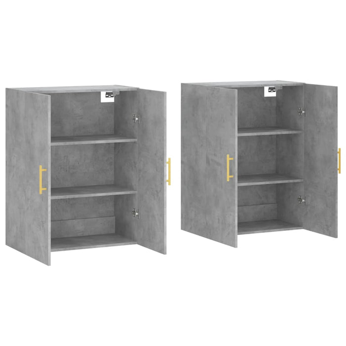 Dulap cu montaj pe perete, 2 buc, gri beton, 69,5x34x90 cm - WALTI WALTI