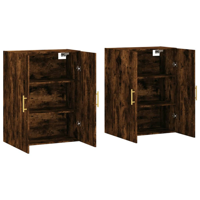 Dulapuri montate pe perete, 2 buc, stejar afumat, 69,5x34x90 cm - WALTI WALTI