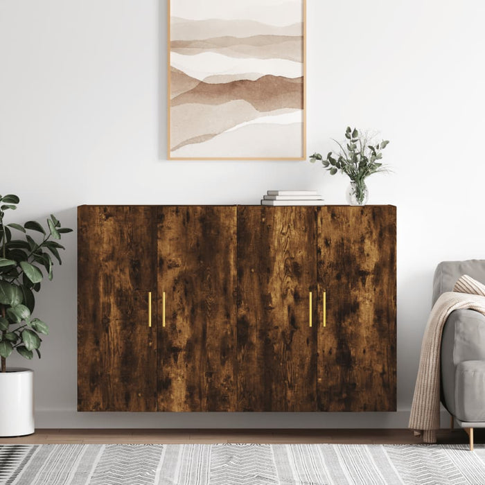 Dulapuri montate pe perete, 2 buc, stejar afumat, 69,5x34x90 cm - WALTI WALTI