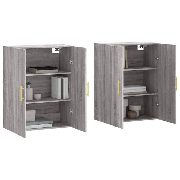 Dulapuri montate pe perete, 2 buc, gri sonoma, 69,5x34x90 cm - WALTI WALTI