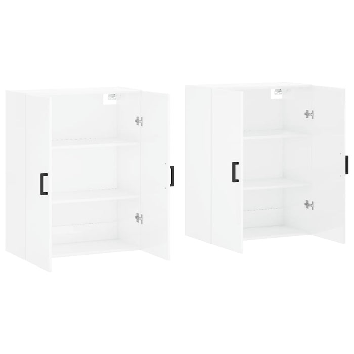 Dulapuri montaj pe perete, 2 buc, alb extralucios, 69,5x34x90cm WALTI
