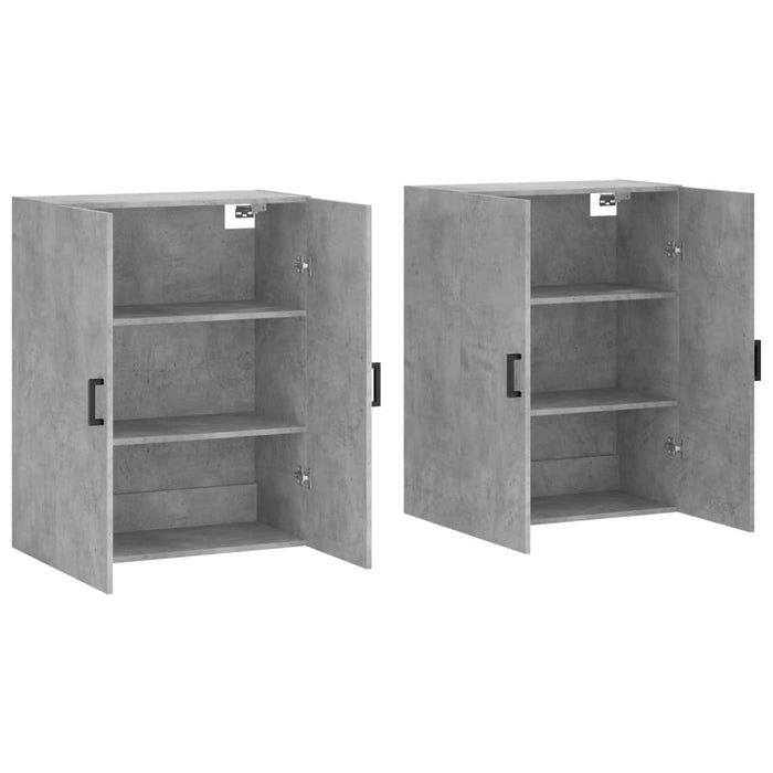 Dulap cu montaj pe perete, 2 buc, gri beton, 69,5x34x90 cm - WALTI WALTI