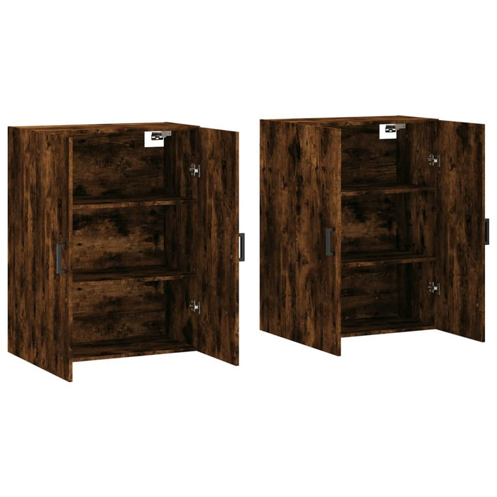 Dulapuri montate pe perete, 2 buc, stejar afumat, 69,5x34x90 cm WALTI