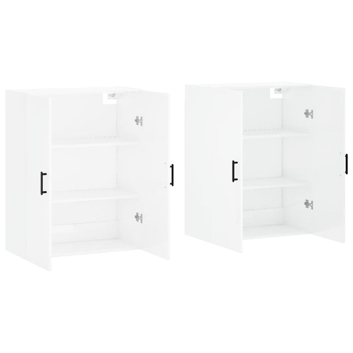 Dulapuri montaj pe perete, 2 buc, alb extralucios, 69,5x34x90cm WALTI
