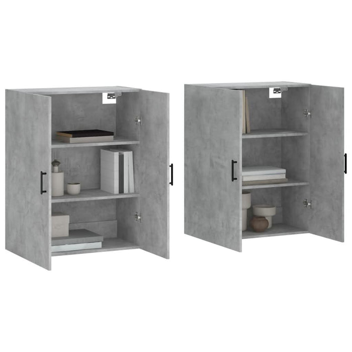 Dulap cu montaj pe perete, 2 buc, gri beton, 69,5x34x90 cm WALTI