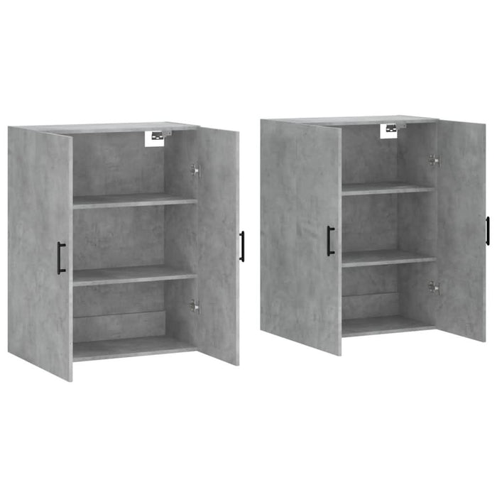 Dulap cu montaj pe perete, 2 buc, gri beton, 69,5x34x90 cm WALTI