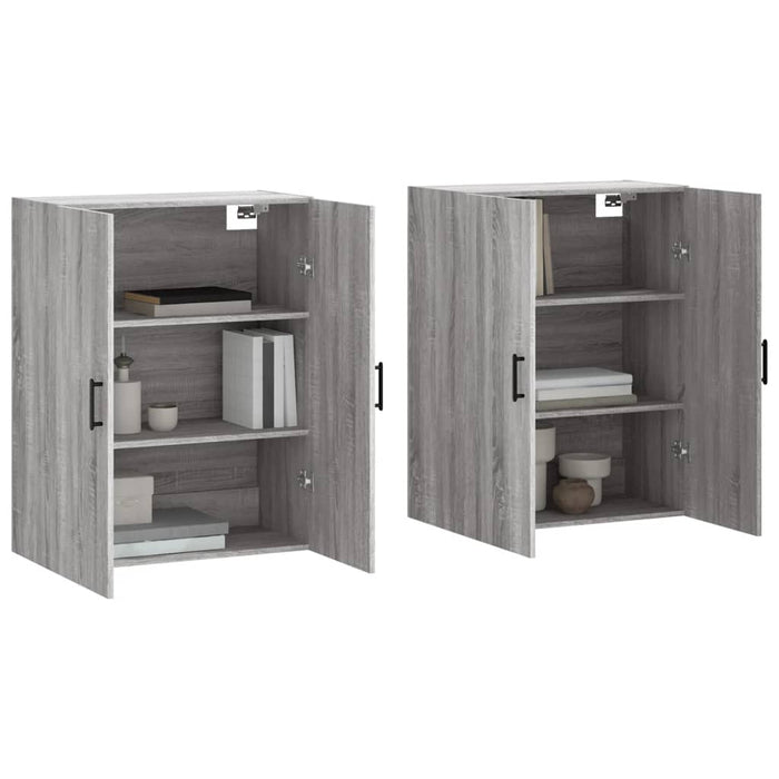 Dulapuri montate pe perete, 2 buc, gri sonoma, 69,5x34x90 cm - WALTI WALTI