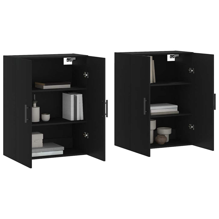 Dulapuri cu montaj pe perete, 2 buc, negru, 69,5x34x90 cm - WALTI WALTI