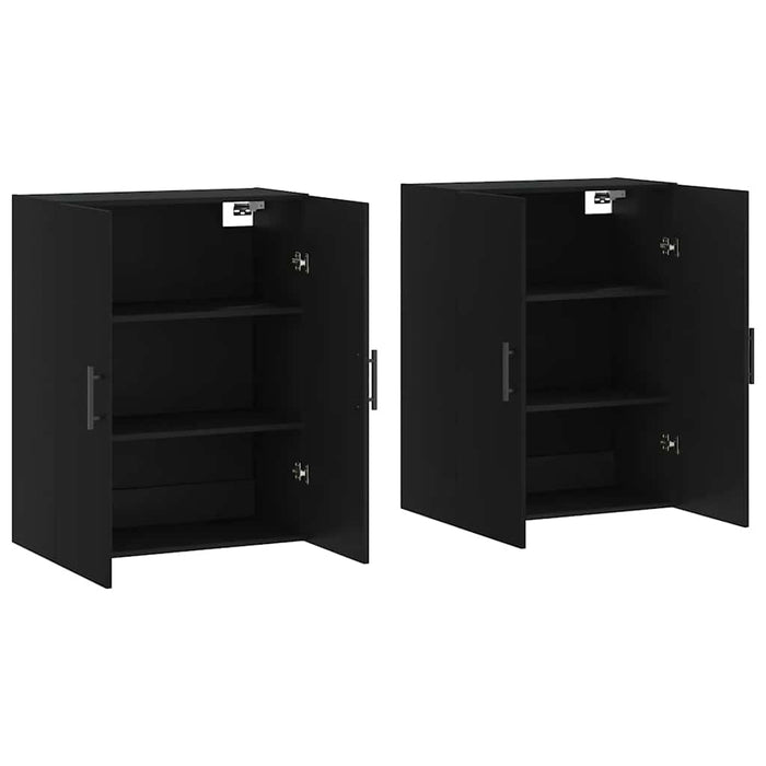 Dulapuri cu montaj pe perete, 2 buc, negru, 69,5x34x90 cm - WALTI WALTI