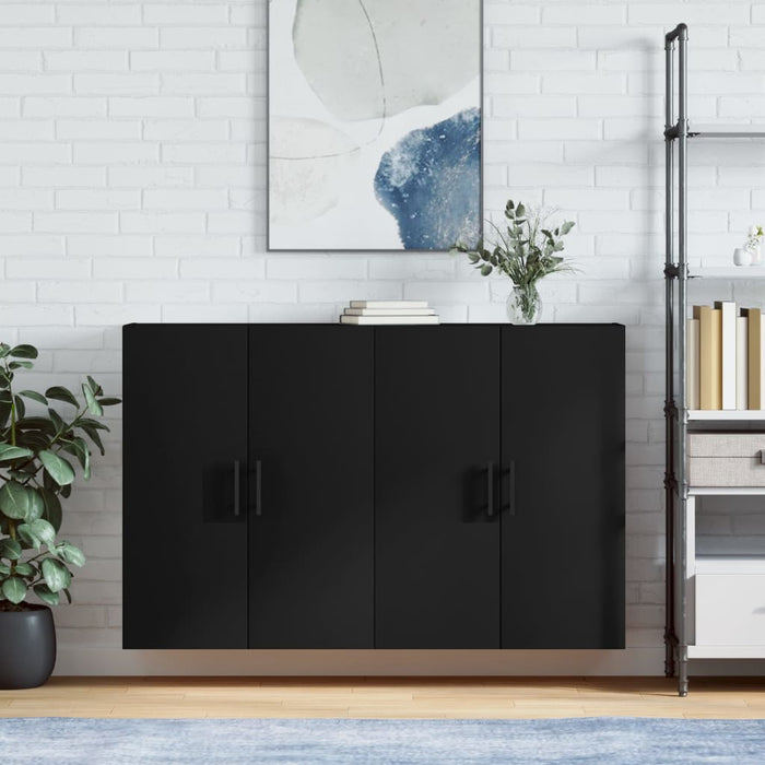 Dulapuri cu montaj pe perete, 2 buc, negru, 69,5x34x90 cm - WALTI WALTI