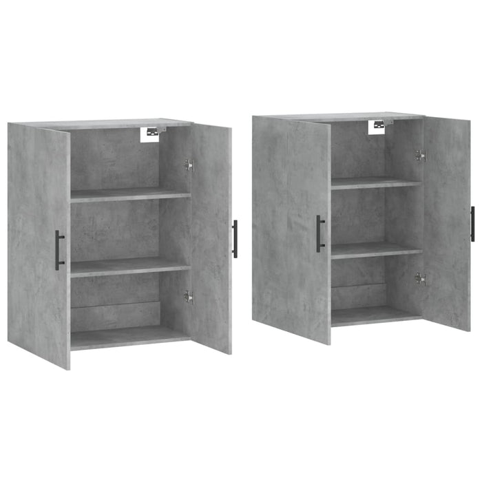Dulap cu montaj pe perete, 2 buc, gri beton, 69,5x34x90 cm - WALTI WALTI