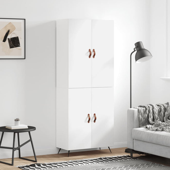Dulap înalt, alb, 69,5x34x180 cm, lemn compozit WALTI