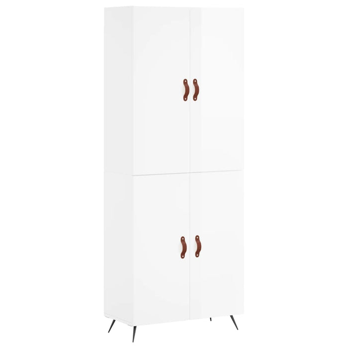 Dulap înalt, alb extralucios, 69,5x34x180 cm, lemn compozit WALTI
