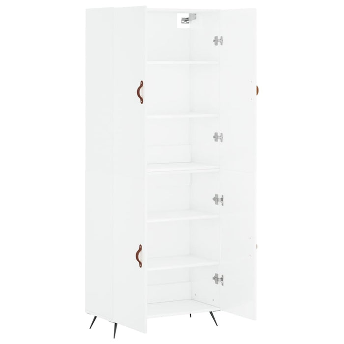 Dulap înalt, alb extralucios, 69,5x34x180 cm, lemn compozit WALTI