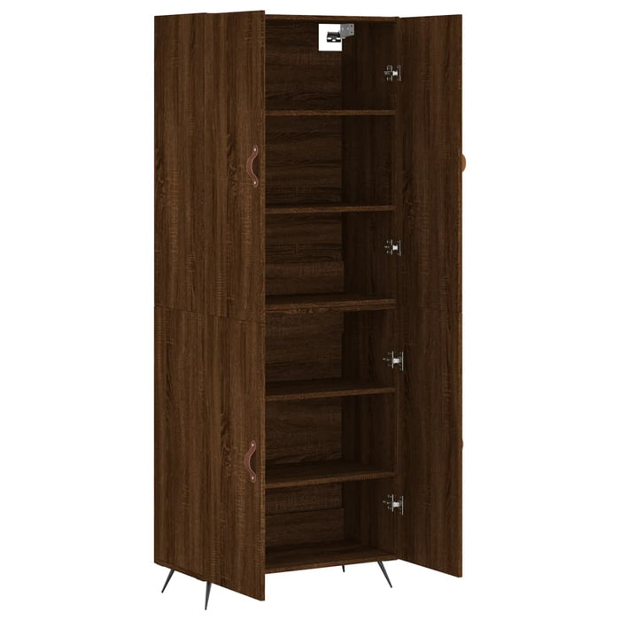 Dulap înalt, stejar maro, 69,5x34x180 cm, lemn compozit WALTI