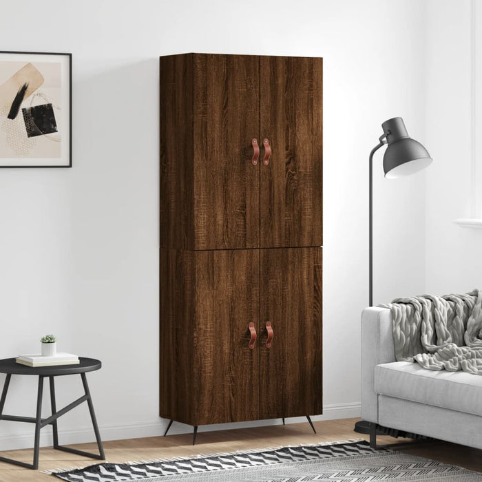 Dulap înalt, stejar maro, 69,5x34x180 cm, lemn compozit WALTI