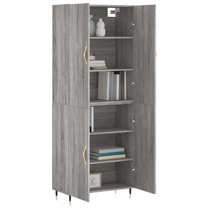 Dulap înalt, gri sonoma, 69,5x34x180 cm, lemn compozit WALTI