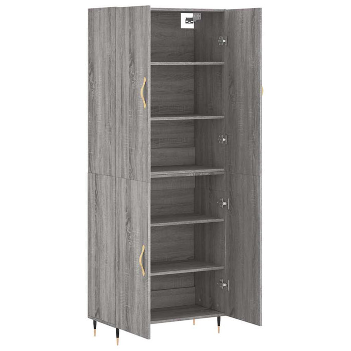 Dulap înalt, gri sonoma, 69,5x34x180 cm, lemn compozit WALTI