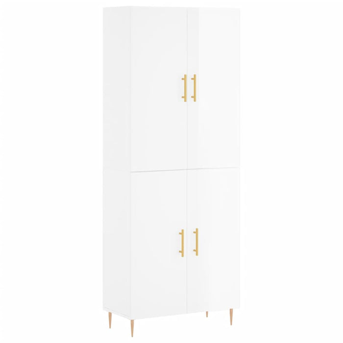Dulap înalt, alb extralucios, 69,5x34x180 cm, lemn compozit WALTI