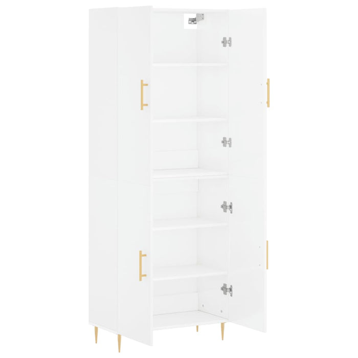 Dulap înalt, alb extralucios, 69,5x34x180 cm, lemn compozit WALTI