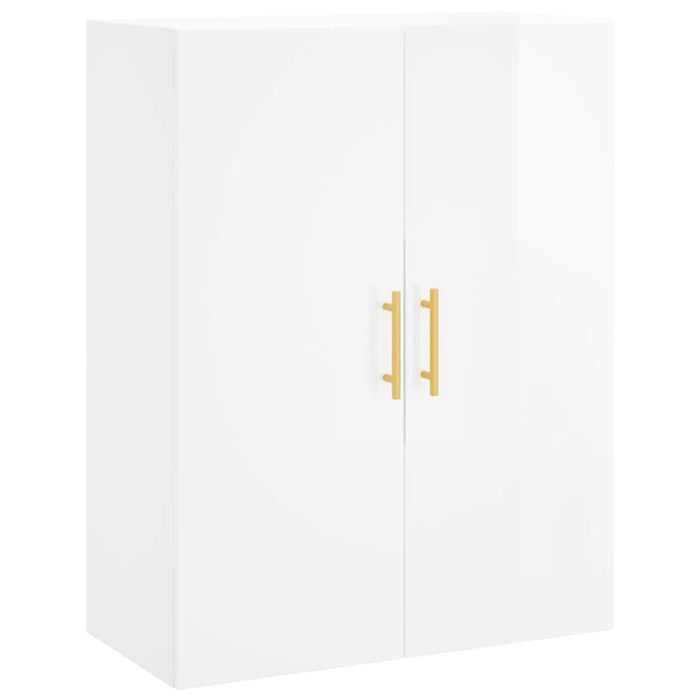 Dulap înalt, alb extralucios, 69,5x34x180 cm, lemn compozit WALTI
