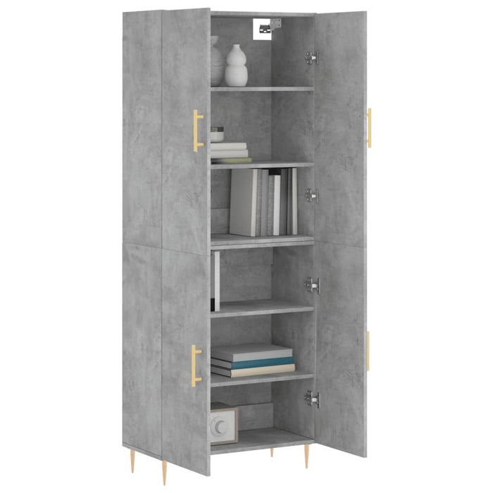 Dulap înalt, gri beton, 69,5x34x180, lemn compozit WALTI