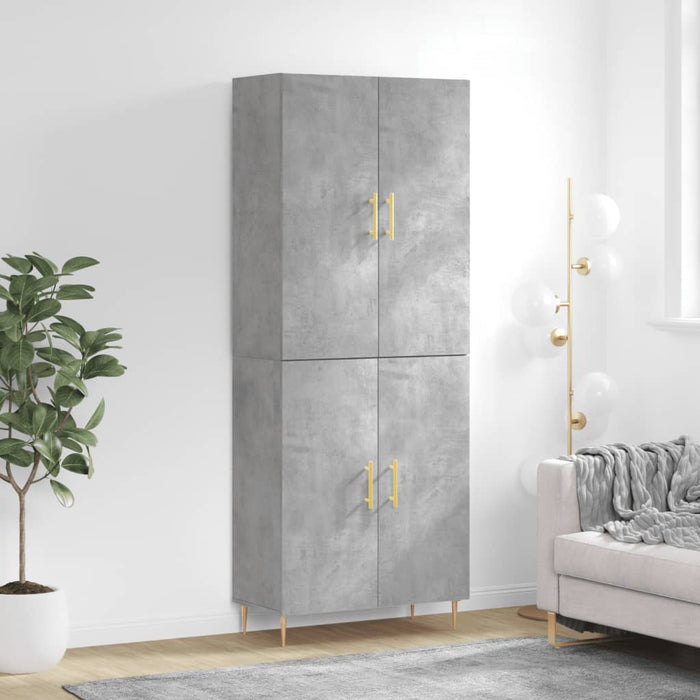 Dulap înalt, gri beton, 69,5x34x180, lemn compozit WALTI