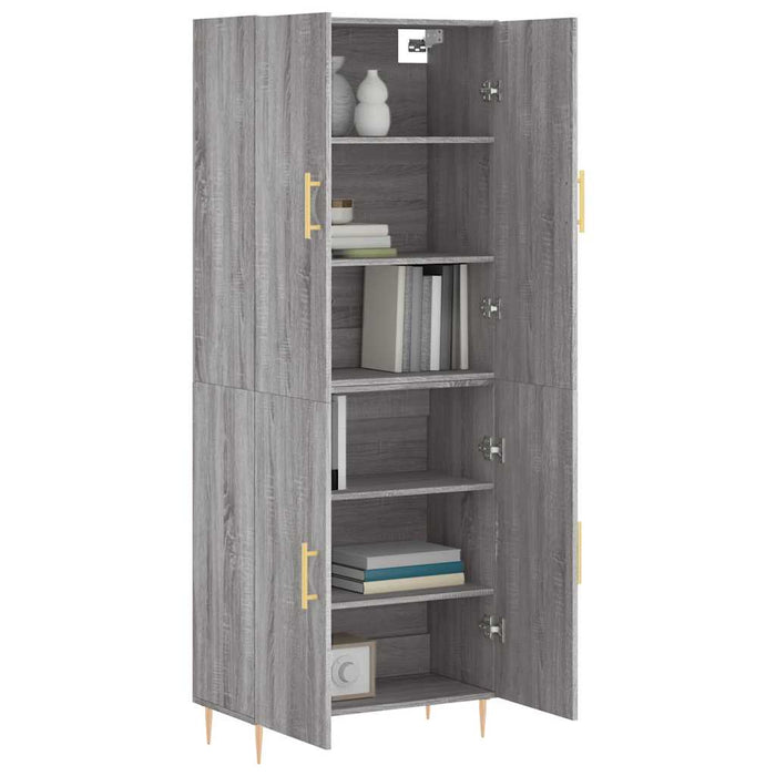 Dulap înalt, gri sonoma, 69,5x34x180 cm, lemn compozit - WALTI WALTI