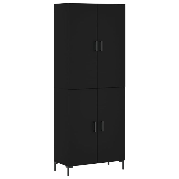 Dulap înalt, negru, 69,5x34x180 cm, lemn compozit WALTI