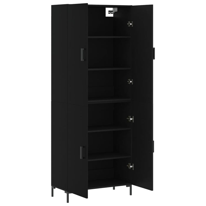 Dulap înalt, negru, 69,5x34x180 cm, lemn compozit WALTI