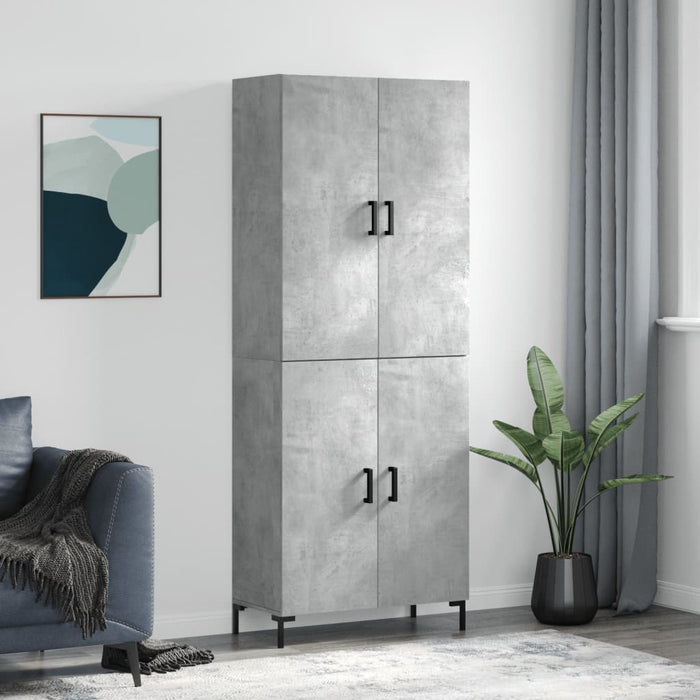 Dulap înalt, gri beton, 69,5x34x180, lemn compozit - WALTI WALTI