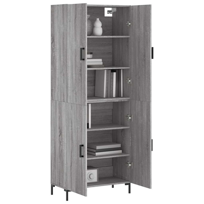 Dulap înalt, gri sonoma, 69,5x34x180 cm, lemn compozit WALTI