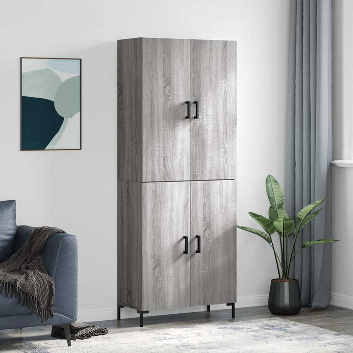Dulap înalt, gri sonoma, 69,5x34x180 cm, lemn compozit WALTI