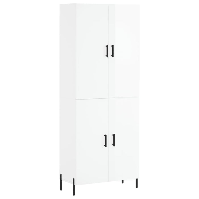 Dulap înalt, alb extralucios, 69,5x34x180 cm, lemn compozit WALTI