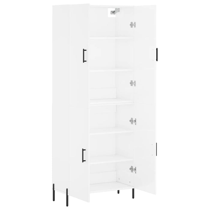 Dulap înalt, alb extralucios, 69,5x34x180 cm, lemn compozit WALTI