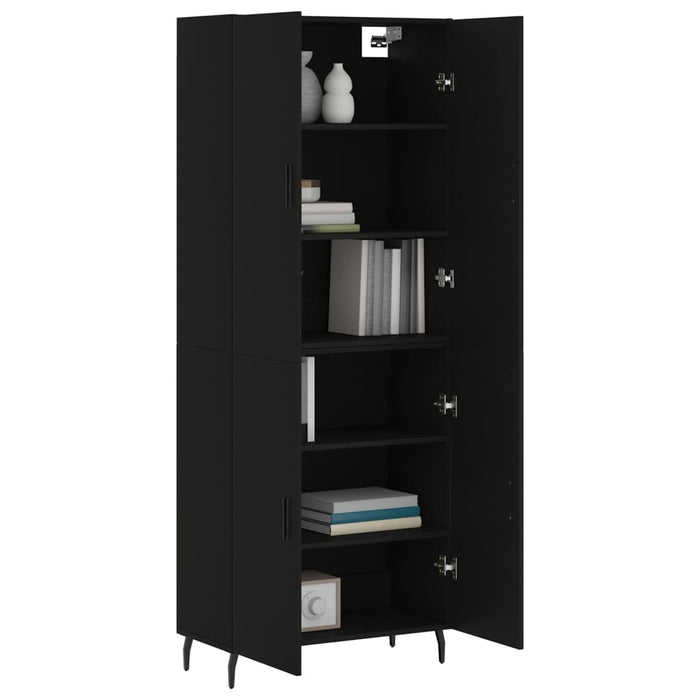 Dulap înalt, negru, 69,5x34x180 cm, lemn compozit WALTI
