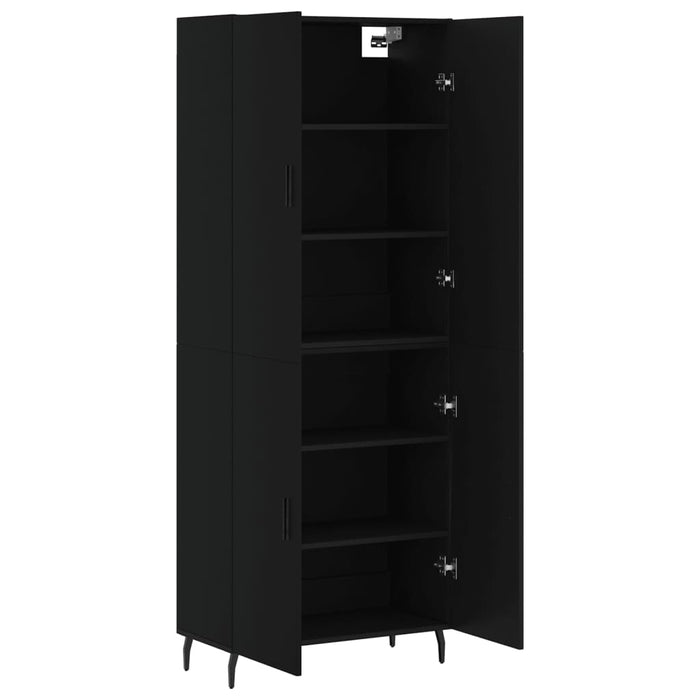 Dulap înalt, negru, 69,5x34x180 cm, lemn compozit WALTI