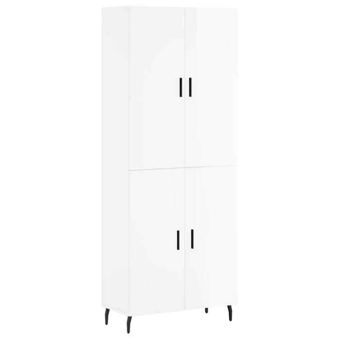 Dulap înalt, alb extralucios, 69,5x34x180 cm, lemn compozit WALTI