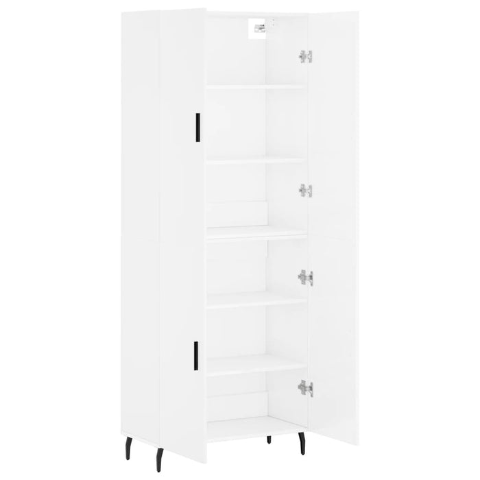 Dulap înalt, alb extralucios, 69,5x34x180 cm, lemn compozit WALTI