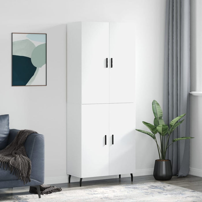 Dulap înalt, alb extralucios, 69,5x34x180 cm, lemn compozit WALTI